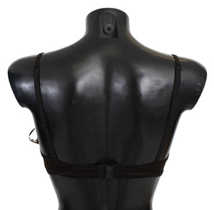 Ermanno Scervino Brown Sequined Balconcino Bra Underwear