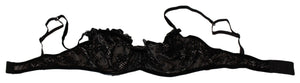 Ermanno Scervino Black Mesh Balconcino Bra Nylon  Underwear