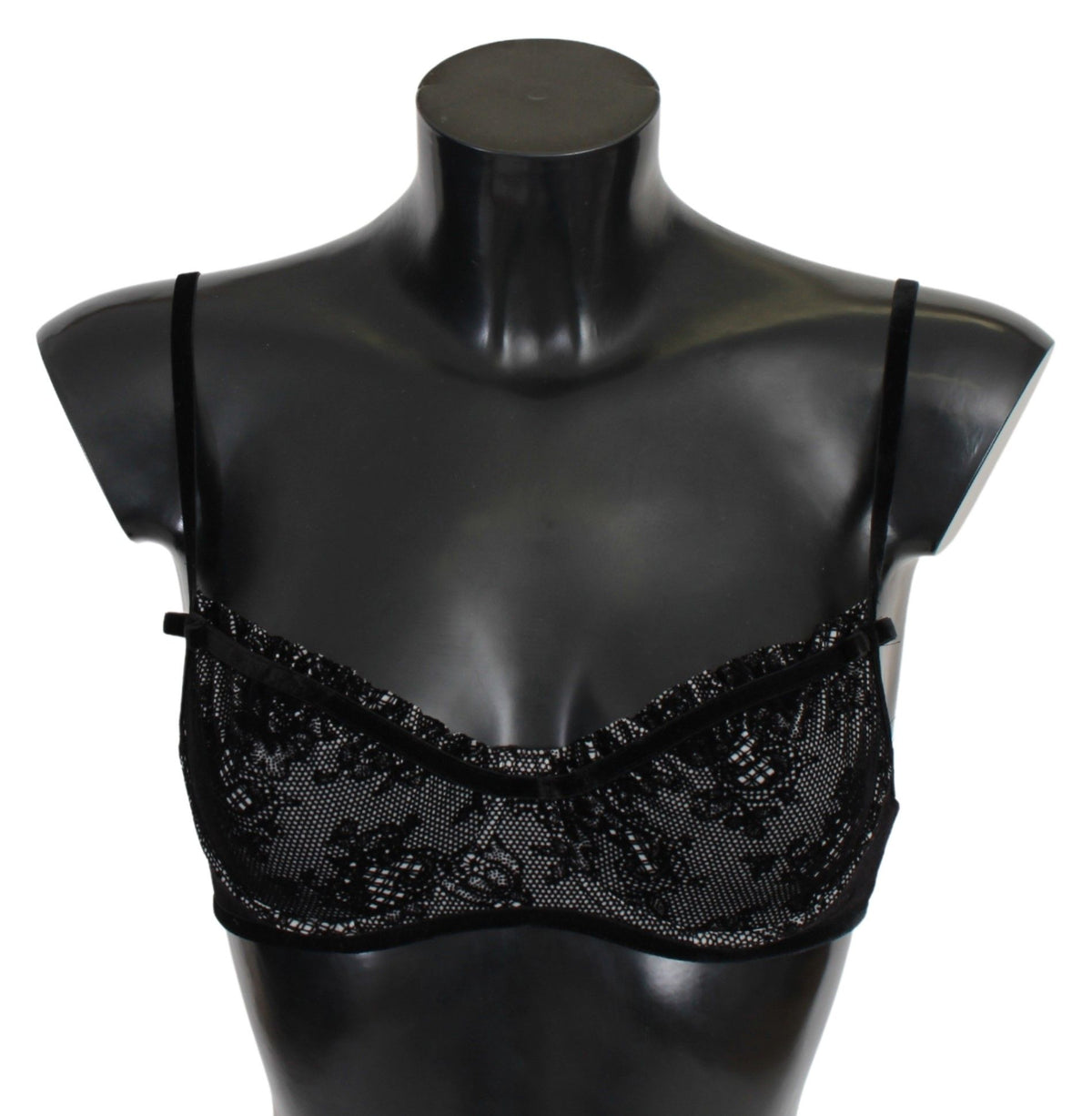 Ermanno Scervino Black Mesh Balconcino Bra Nylon  Underwear