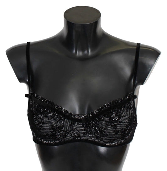 Ermanno Scervino Black Mesh Balconcino Bra Nylon  Underwear