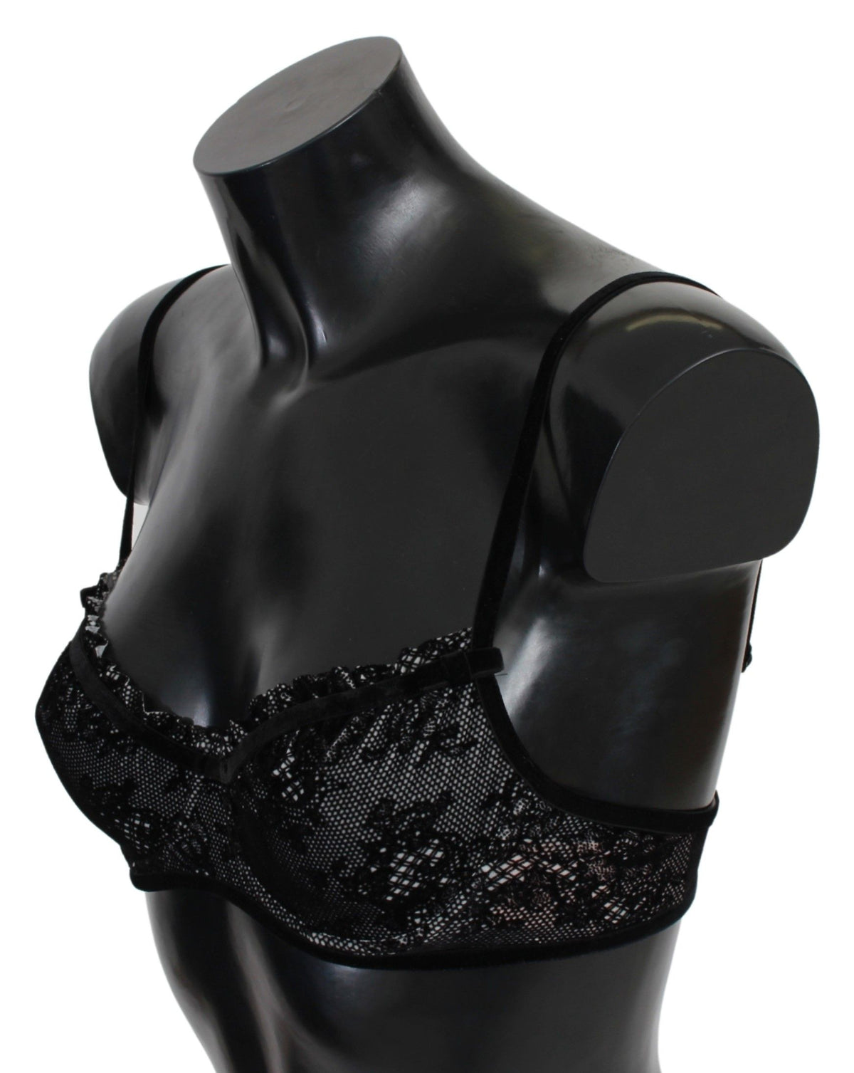 Ermanno Scervino Black Mesh Balconcino Bra Nylon  Underwear