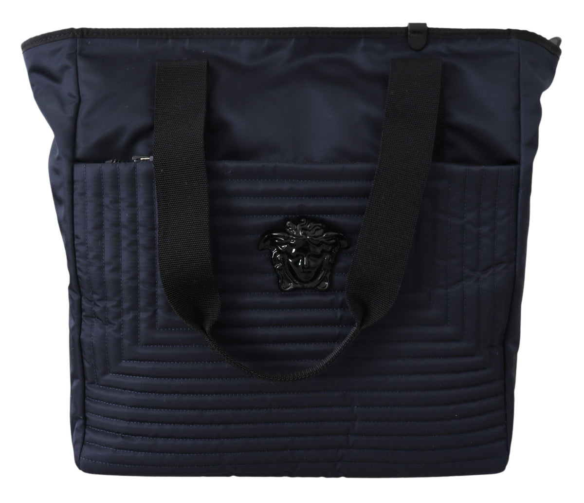 Versace Blue Nylon Tote Bag