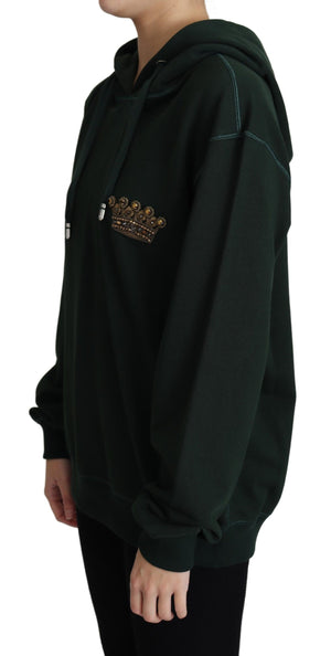 Dolce & Gabbana Dark Green Crown Embroidery Hoodie