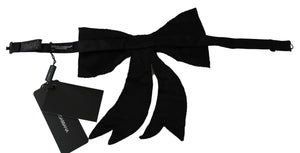 Dolce & Gabbana Silver Tone 100% Silk Crystal Embellished Women  Bowtie
