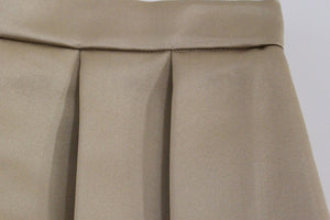 Andrea Incontri Brown Silk Solid Mini Pleated Skirt
