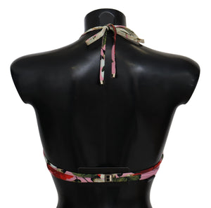 Dolce & Gabbana Multicolor Floral Swimsuit Beachwear Bikini Tops
