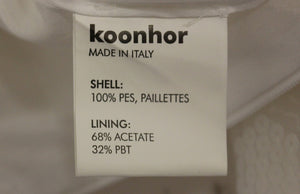 Koonhor White Sequined Straight Pencil Skirt