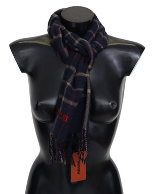 Missoni Black Checkered Unisex Neck Wrap Fringes Scarf