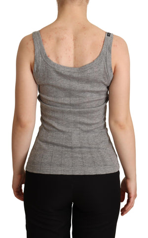 Dolce & Gabbana Gray Cotton Modal Canotta Tank Top T-shirt