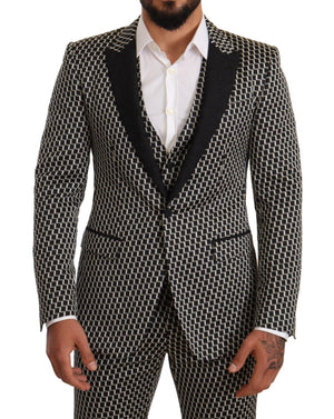 Dolce & Gabbana Black White Check 3 Piece Set MARTINI Suit