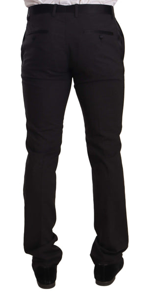 Dolce & Gabbana Blue Velvet Cotton Slim Fit Smoking Suit