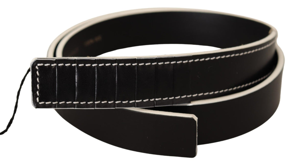 Costume National Black White Leather Fashion Waist  Belt