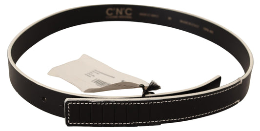Costume National Black White Leather Fashion Waist  Belt