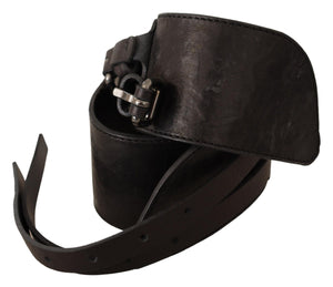 Costume National Dark Brown Leather Double Buckle Belt
