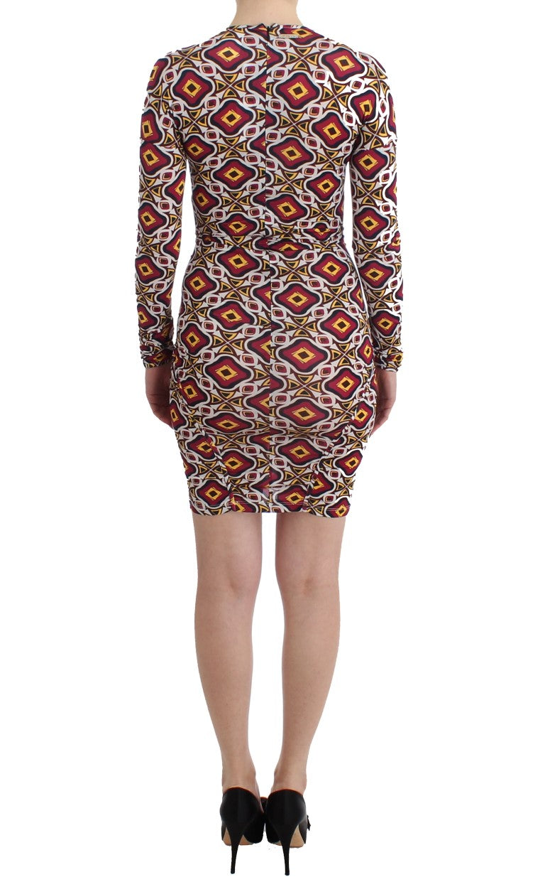 GF Ferre Multicolor Longsleeved Viscose Shift Dress