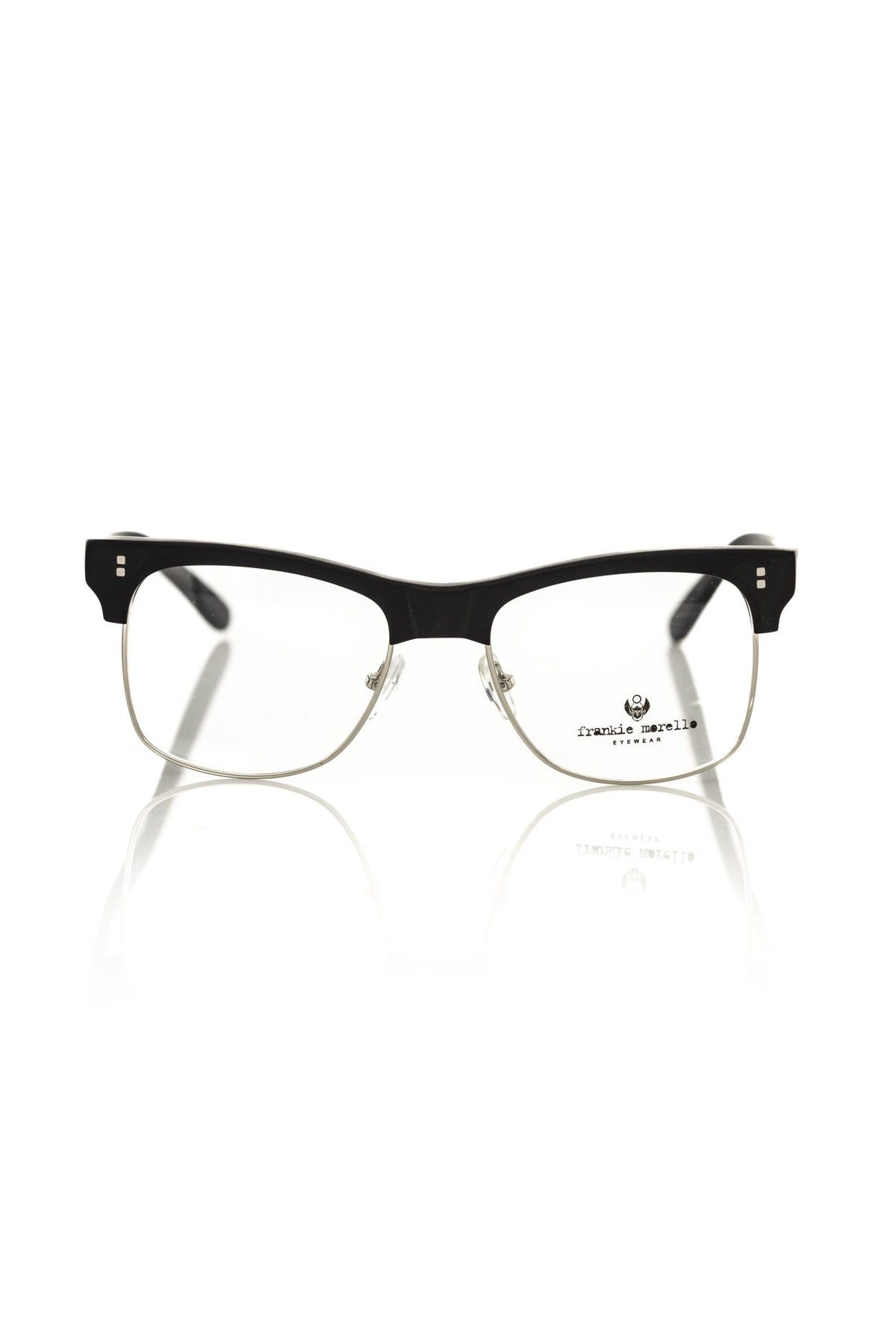 Frankie Morello Black Metallic Men's Eyeglass Frame