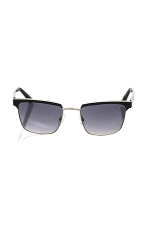 Frankie Morello Black Metallic Fibre Men Sunglasses