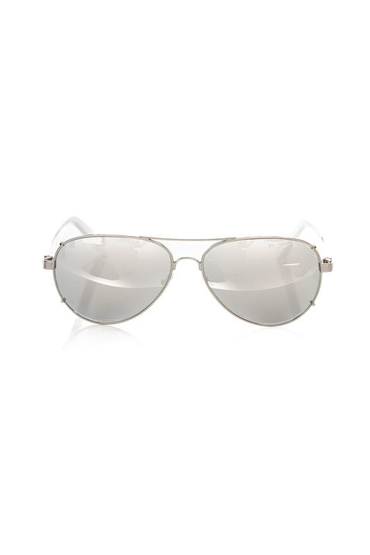 Frankie Morello Silver Metallic Fiber Men's Sunglass