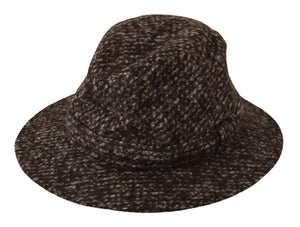 Dolce & Gabbana Gray Melange Blended Textured Tweed Hat