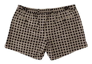 Dolce & Gabbana Black White Polka Dots Cotton Linen Shorts