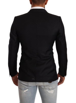 Dolce & Gabbana Black Dotted Double Breasted MARTINI Jacket