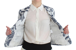 Christian Pellizzari Blue White Blazer Suit Jacket