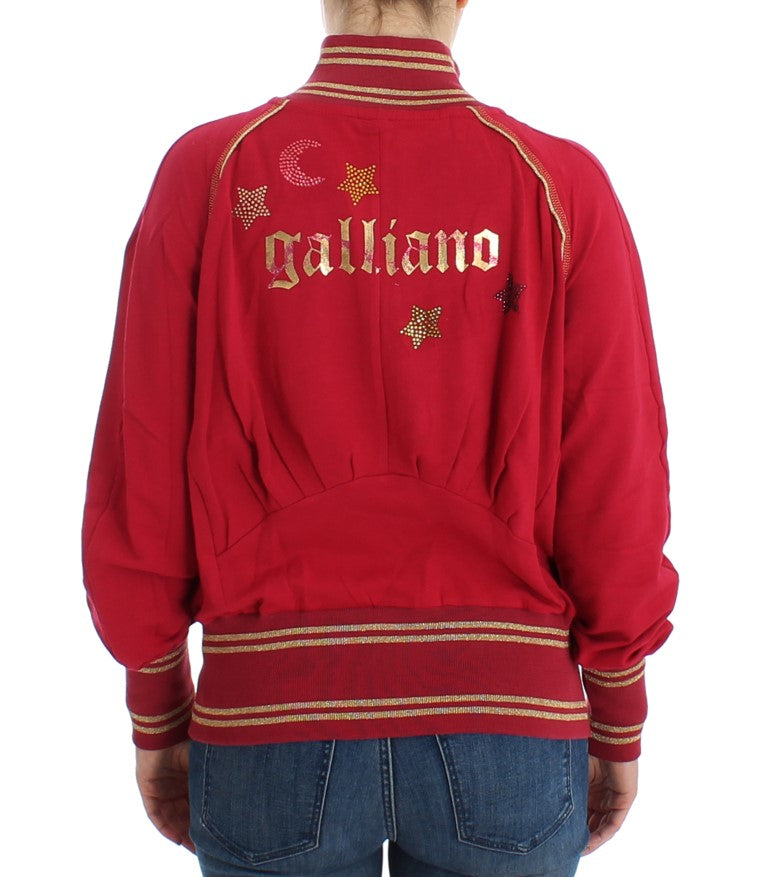 John Galliano Pink Mock Zip Cardigan Sweatshirt Sweater