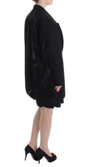 KAALE SUKTAE Black Coat Trench Long Draped Jacket Blazer