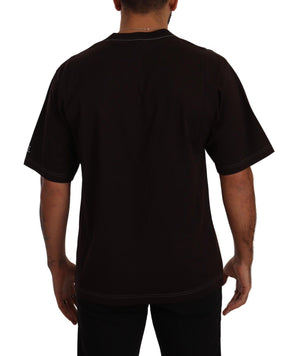 Dolce & Gabbana Bordeaux Cotton L-Amore Print Crewneck T-shirt