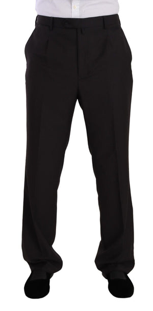 Domenico Tagliente Gray Polyester Single Breasted Formal Suit