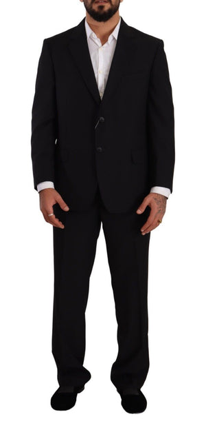 Domenico Tagliente Black Polyester Single Breasted Formal Suit