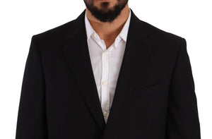 Domenico Tagliente Black Polyester Single Breasted Formal Suit