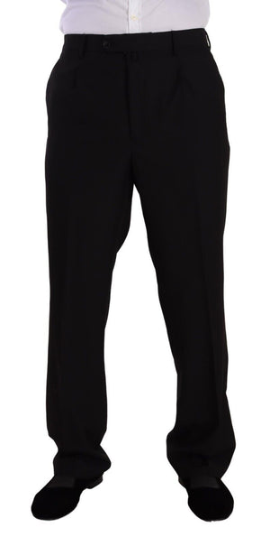 Domenico Tagliente Black Polyester Single Breasted Formal Suit