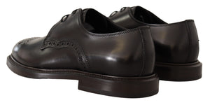 Dolce & Gabbana Black Leather Dress Formal Derby Shoes