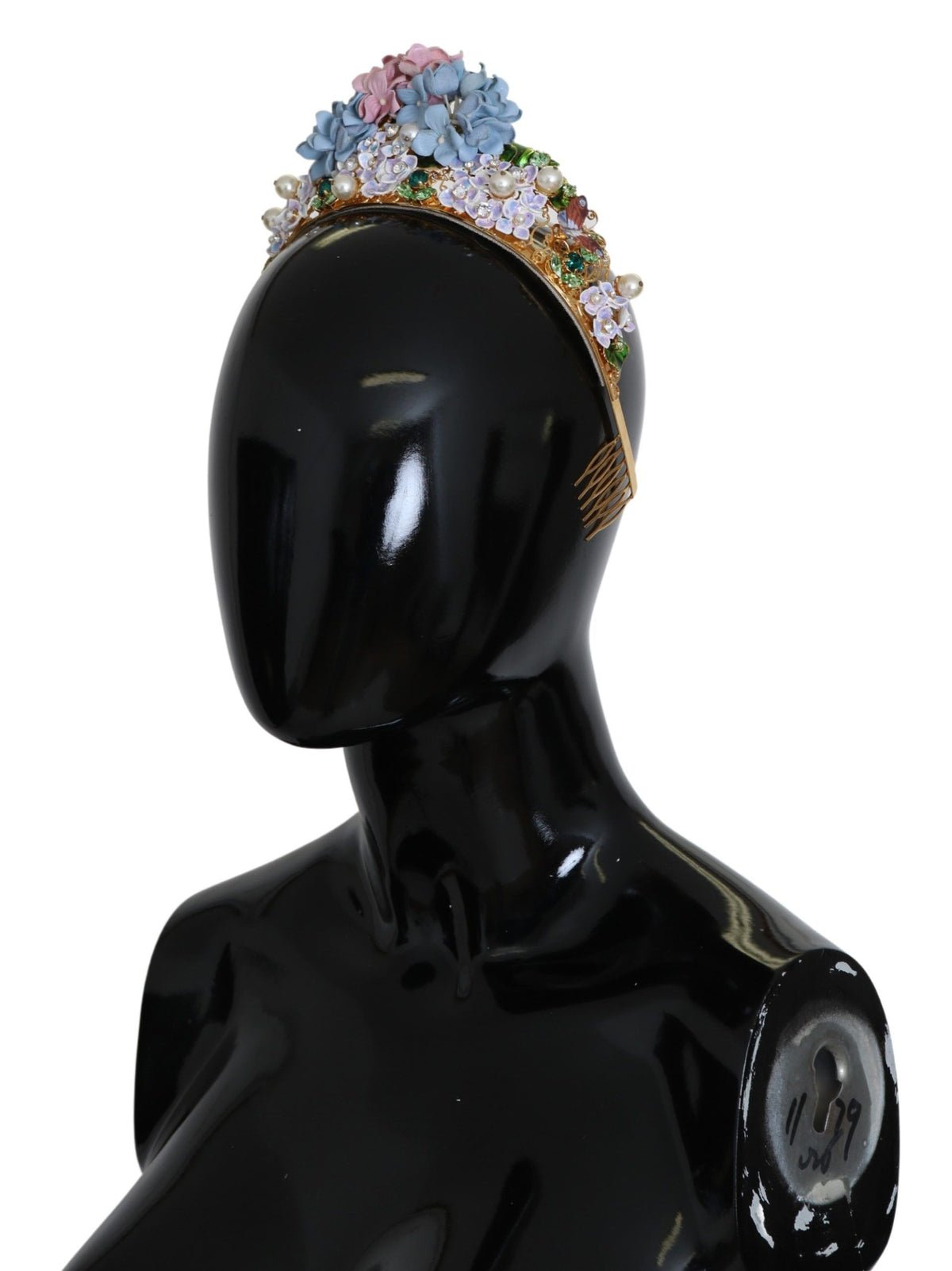 Dolce & Gabbana Gold Crystal Purple Hortensia Headband Crown Diadem