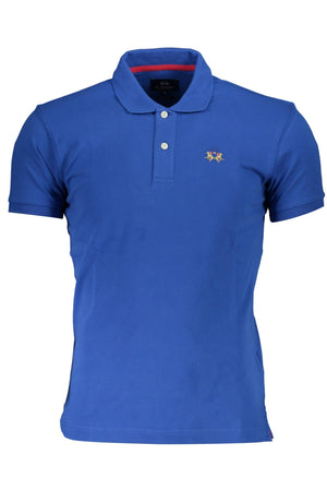 La Martina Blue Cotton Polo Shirt