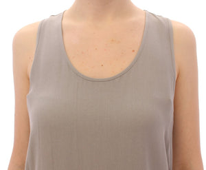 Comeforbreakfast Gray Viscose Tank Top Shirt Blouse