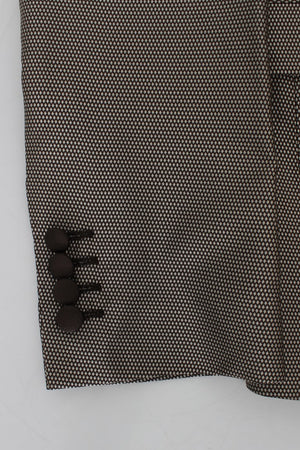 Dolce & Gabbana Brown Slim Fit Silk Two Button Blazer