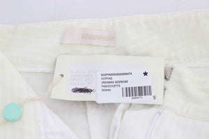 Ermanno Scervino White Striped Straight Fit Pants