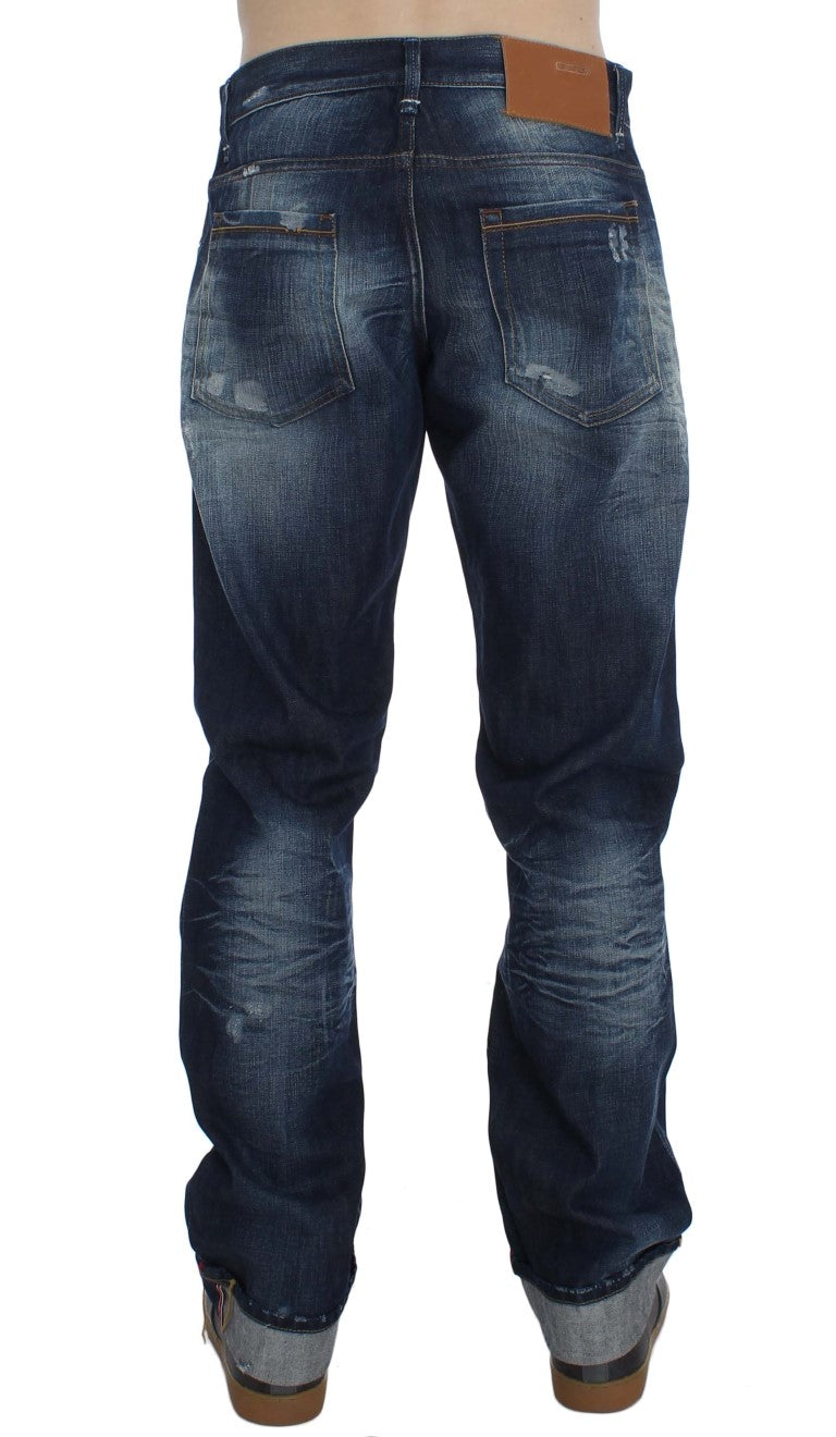 Acht Blue Wash Cotton Denim Regular Fit Jeans