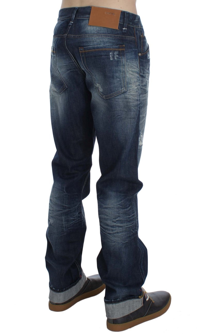 Acht Blue Wash Cotton Denim Regular Fit Jeans