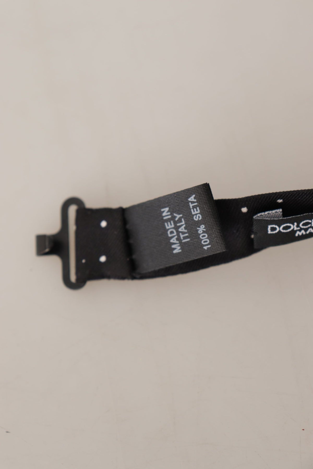 Dolce & Gabbana Black White Polka Dot 100% Silk Neck Papillon Tie