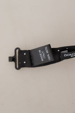 Dolce & Gabbana Black White Polka Dot 100% Silk Neck Papillon Tie