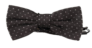 Dolce & Gabbana Gray Polka Dot 100% Silk Neck Papillon Tie