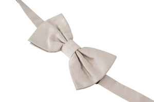 Dolce & Gabbana Gray 100% Silk Adjustable Neck Papillon Tie