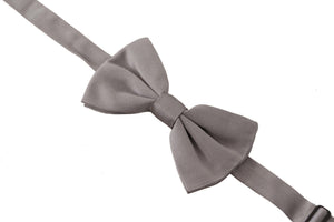 Dolce & Gabbana Gray 100% Silk Adjustable Neck Papillon Tie