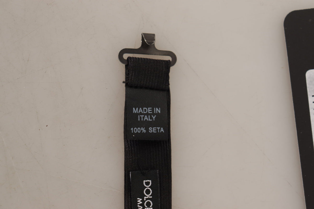 Dolce & Gabbana Black 100% Silk Adjustable Neck Papillon Tie
