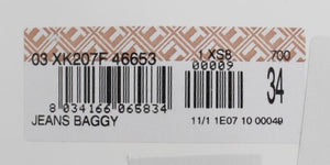 Acht Blue Wash Cotton Baggy Loose Fit Jeans