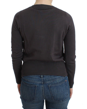 John Galliano Purple Wool Sequined Cardigan Knit Sweater