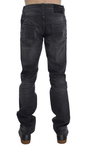 Acht Gray Cotton Regular Low Fit Jeans